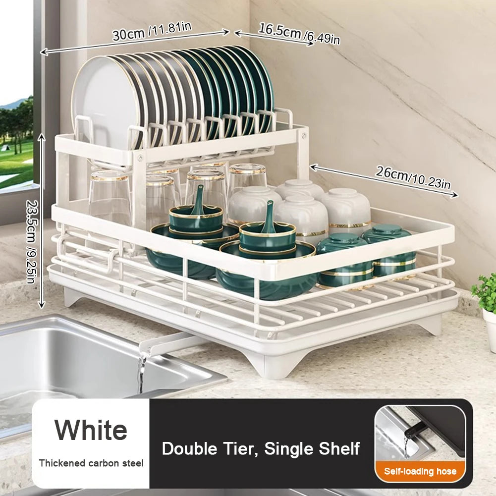 Escorredor Inox Duplo Premium DryMax— Alta Capacidade, Secagem Rápida e Organização Completa da Pia | COZY&COOK®