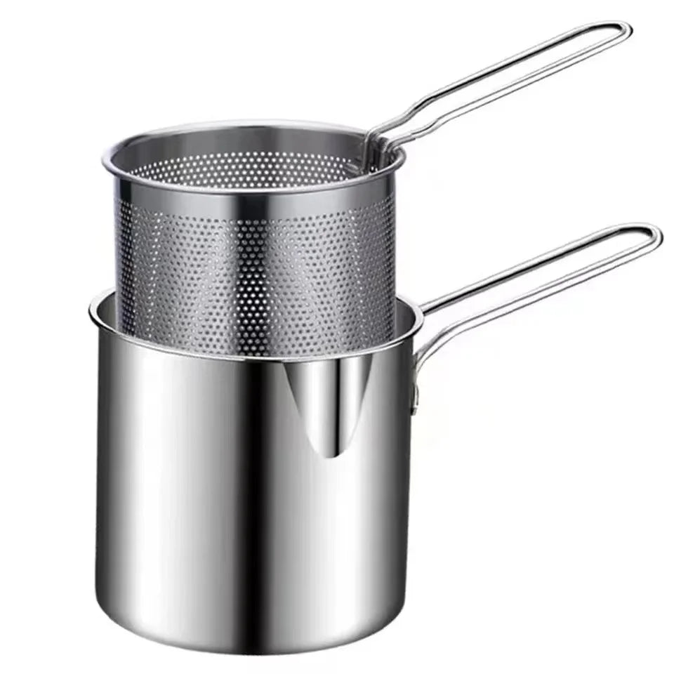 CrispPro™ Fritadeira Inox 2 em 1 com Cesto Removível — Fritura Rápida, Comida Sequinha e Cozinha Sem Sujeira | COZY&COOK®