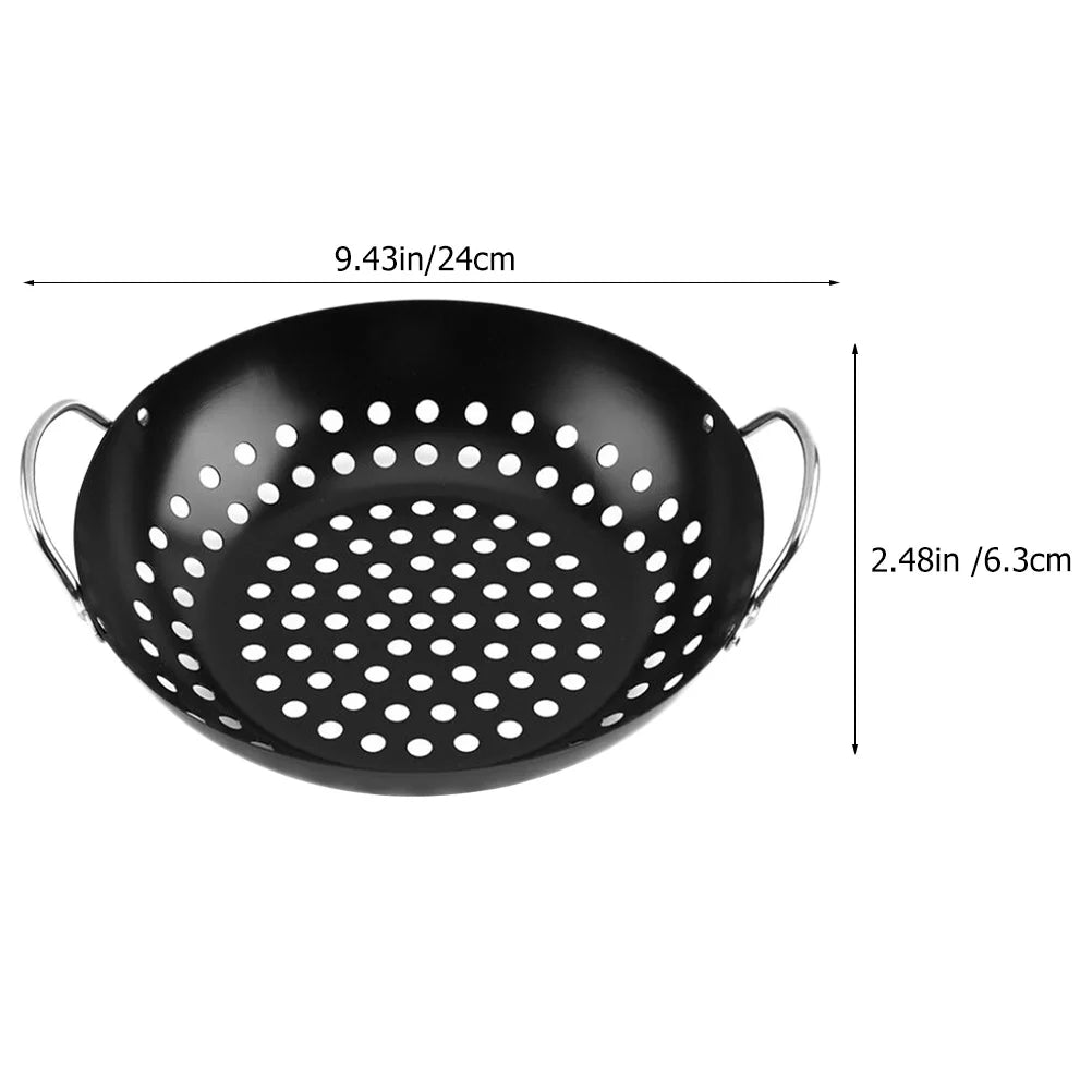 ChurrasPan de Ferro | COZY&COOK® Assadeira Perfurada de Ferro para Churrasco, Legumes Crocantes e Grelhar Sem Perder Alimentos.