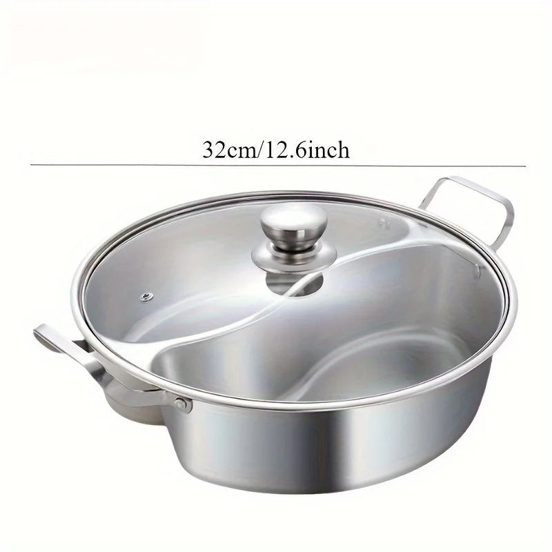 Panela Divisória Inox Premium 2 em 1 — Cozinhe Dois Sabores ao Mesmo Tempo | COZY&COOK®