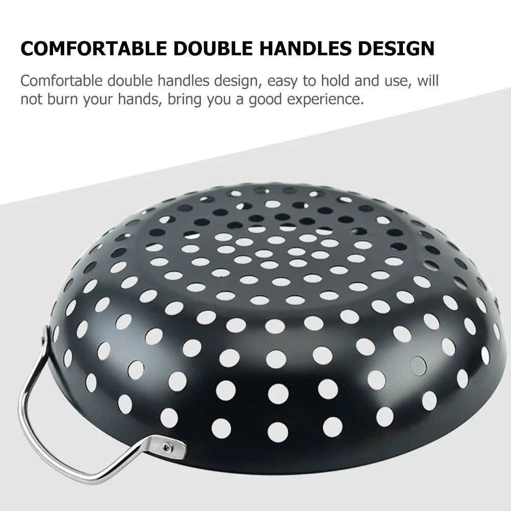 ChurrasPan de Ferro | COZY&COOK® Assadeira Perfurada de Ferro para Churrasco, Legumes Crocantes e Grelhar Sem Perder Alimentos.